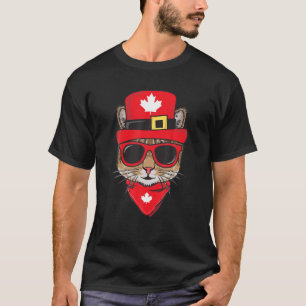 Camiseta Canada Flag Canadian Cat Sunglasses Funny Men Wome