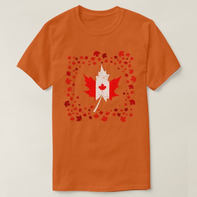 Camiseta Canadá Flag Canadian Maple Leaf (Frente do Design)