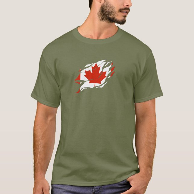 Camiseta CANADÁ Flag Dentro Me, dentro canadense (Frente)