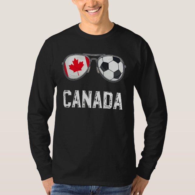 Camiseta Canadá Flag & Football Sunglass Fan Canadense (Frente)