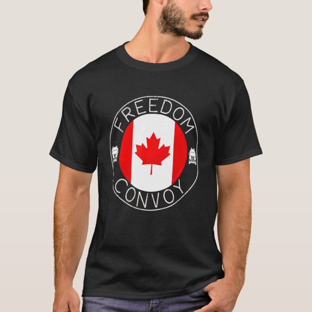 Camiseta Canada Flag Freedom Convoy 2022 - Canadian Trucker (Frente)