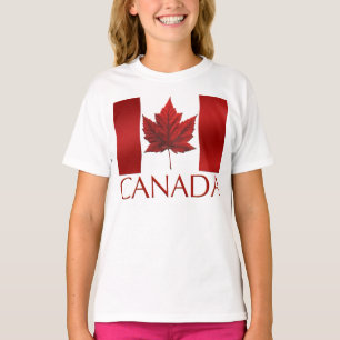 Camiseta Canadá Flag Girls T-shirts Kids Canada Souvenirs