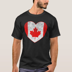 Camiseta Canadá Flag Heart Shirt Canadian Roots Americanos