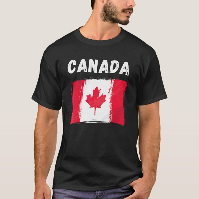 Camiseta Canada Flag Holiday Vintage Grunge Canadian Flag (Frente)