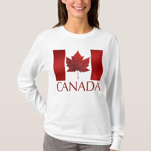 Camiseta Canadá Flag Jersey T-shirts apresenta suvenir shir (Frente)