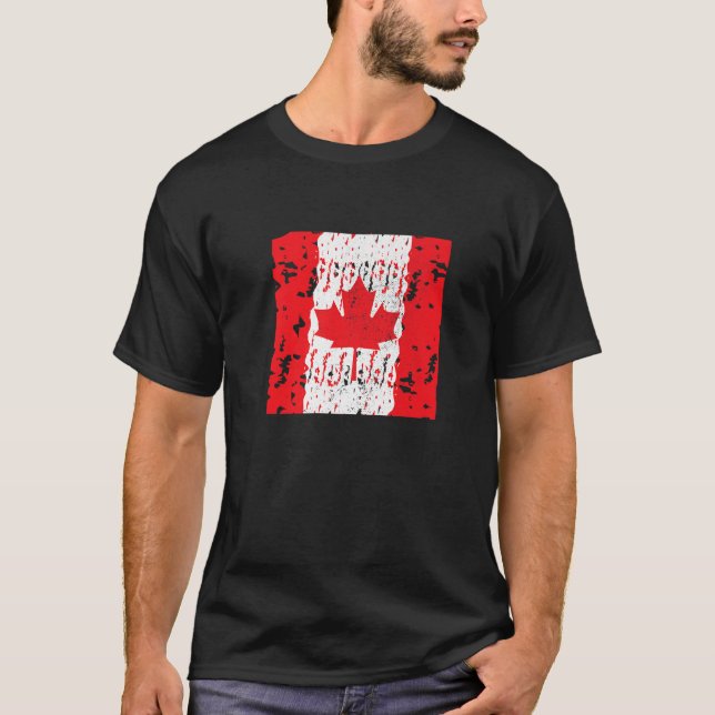 Camiseta Canadá Flag Maple Leaf Love Symbol Canada Day Prou (Frente)