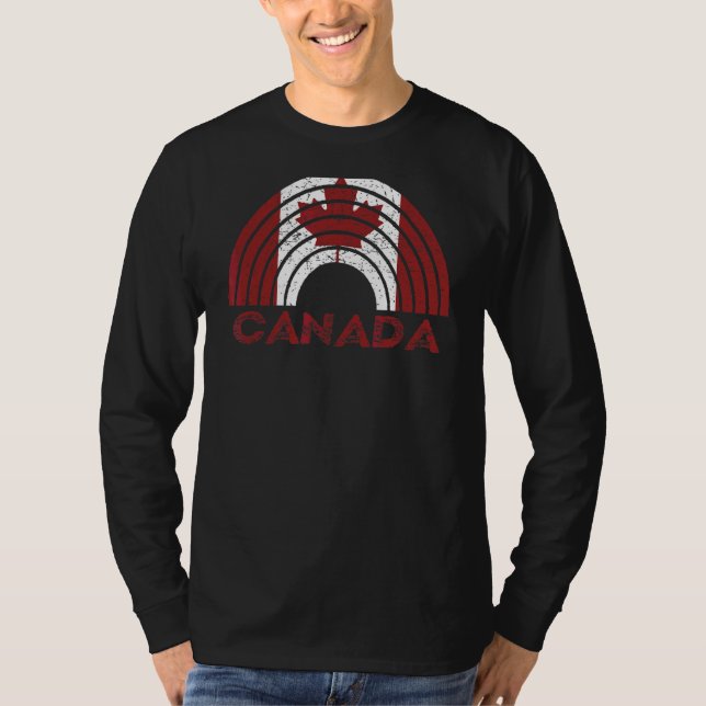 Camiseta Canadá Flag Rainbow - Design (Frente)