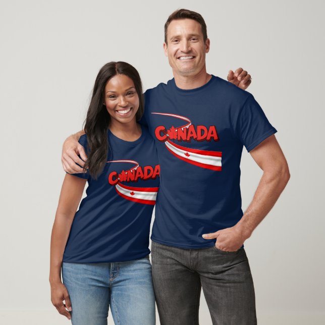 Camiseta Canada Flag Ribbon Dynamic Graphic  (Unissex)