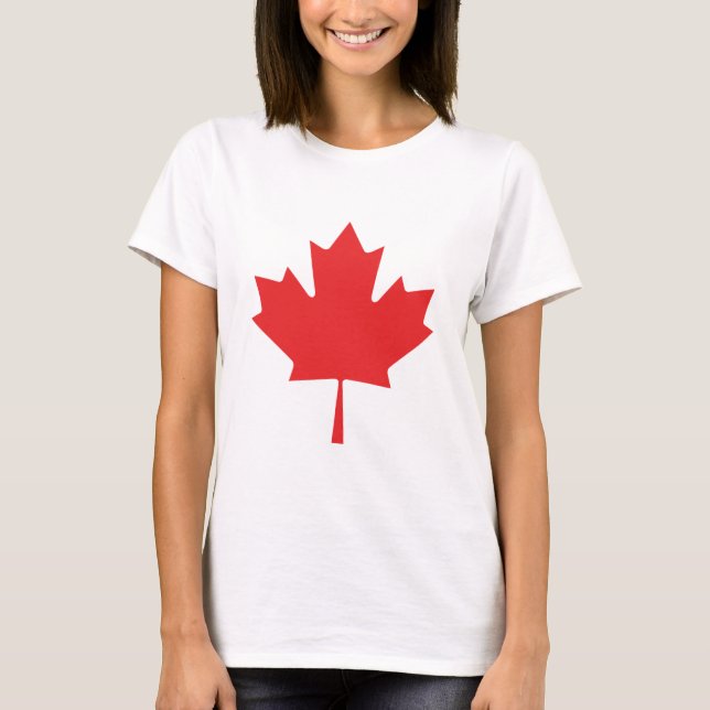 Camiseta Canadá Flag T-Shirt - Flat Sticker Design (Frente)