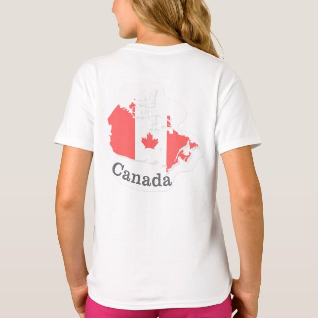 Camiseta Canadá Flag T-Shirt - Flat Sticker Design (Verso)