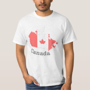 Camiseta Canadá Flag T-Shirt - Flat Sticker Design