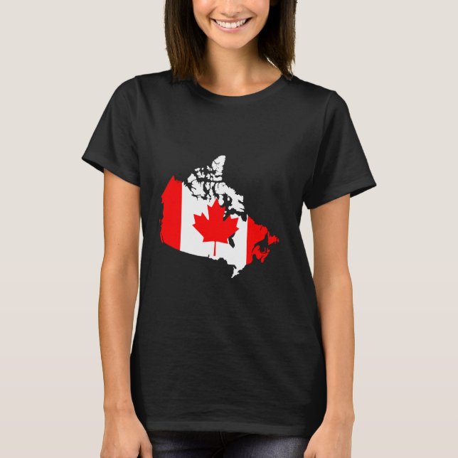 Camiseta Canadá, Folha de Bordo, Canadense, Amo Canadá (Frente)