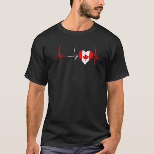 Camiseta Canadá Heartbeat Canadense Ekg Pulse Canadense