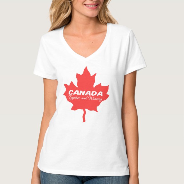 Camiseta Canadá juntos e vencedores (Frente)