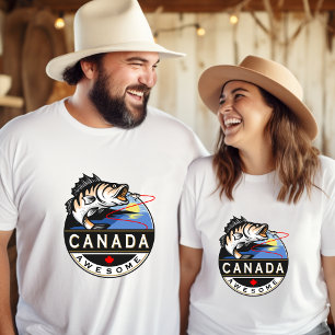 Camiseta Canadá Legal Maravilhas ao Ar Livre Pesca Brasão