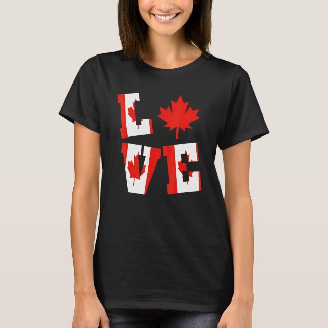 Camiseta Canada Love Maple Leaf Patriotic Canadian Flag (Frente)