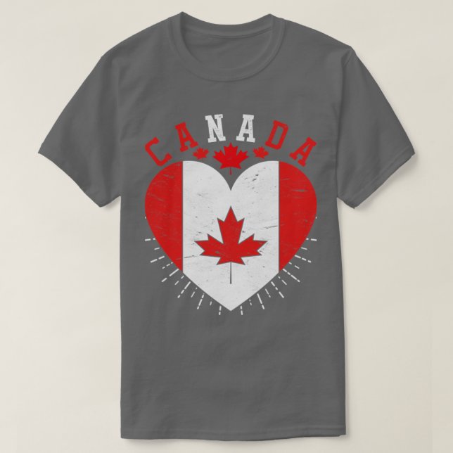 Camiseta Canadá Lover Maple Leaf Canadian Flag Heart Canadá (Frente do Design)