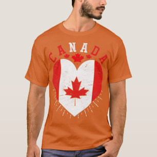 Camiseta Canadá Lover Maple Leaf Canadian Flag Heart Canadá