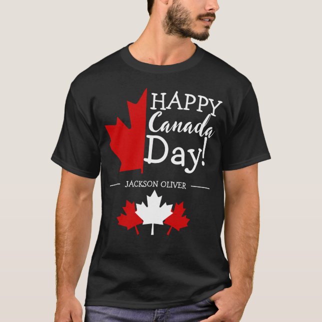 Camiseta Canada Maple Leaf, Happy canada day, 1rua de julho (Frente)