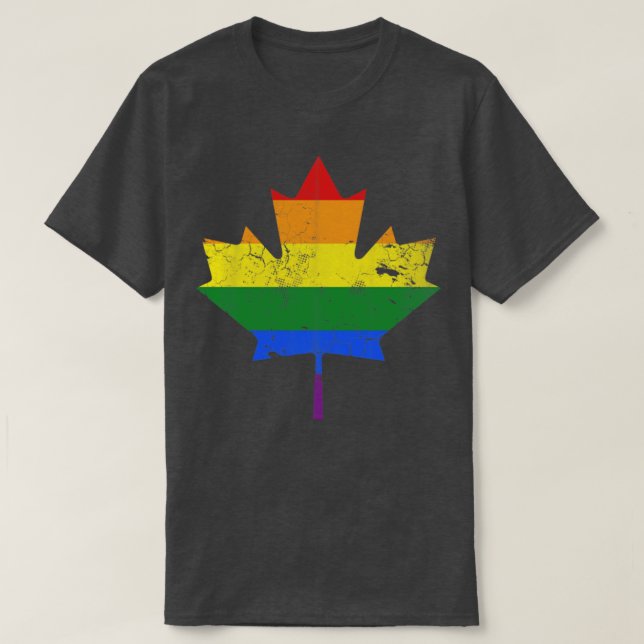 Camiseta Canada Maple Leaf LGBTQ Gay Pride Equality (Frente do Design)