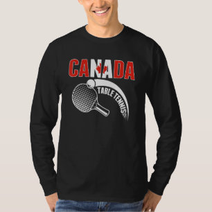 Camiseta Canadá Mesa de Tênis de Suporta Ping Pong T