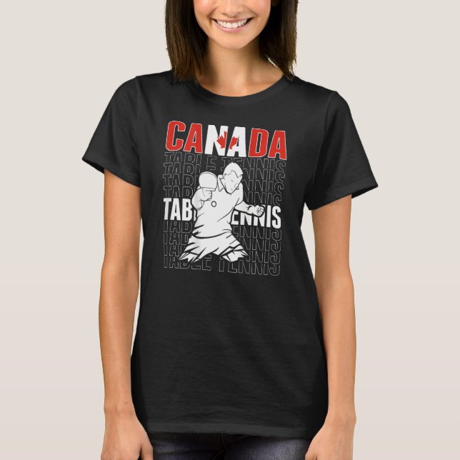 Camiseta Canadá Mesa de Tênis de  Suporta Ping Pong T (Frente)
