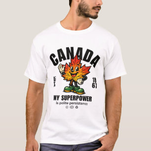 Camiseta Canadá: meu superpoder é persistência educada