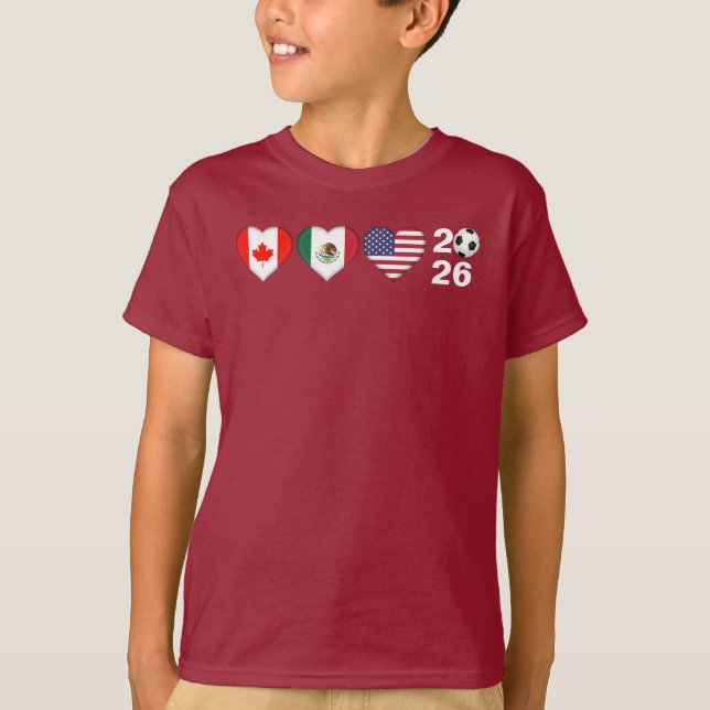 Camiseta Canadá México EUA hospedando o Futebol Tournament  (Frente)