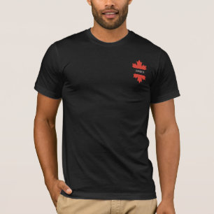 Camiseta Canadá Moderno Folha de Bordo Design Dividido