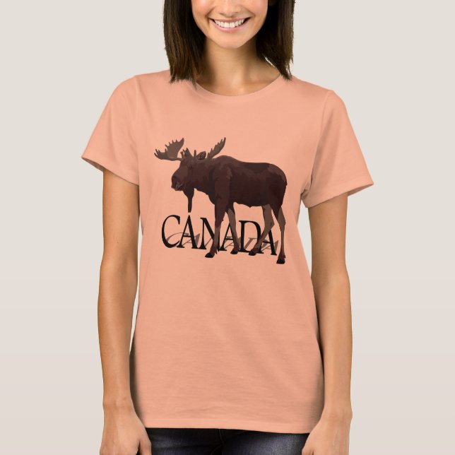 Camiseta Canadá Moose Dress Retro Canadense Moose Souvenir (Frente)