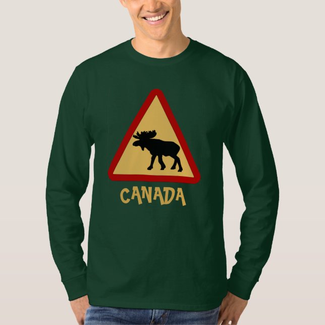 Camiseta Canadá, Moose, Sinal de passagem Elk (Frente)