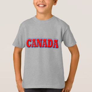 Camiseta Canadá na rotulação vermelha corajosa