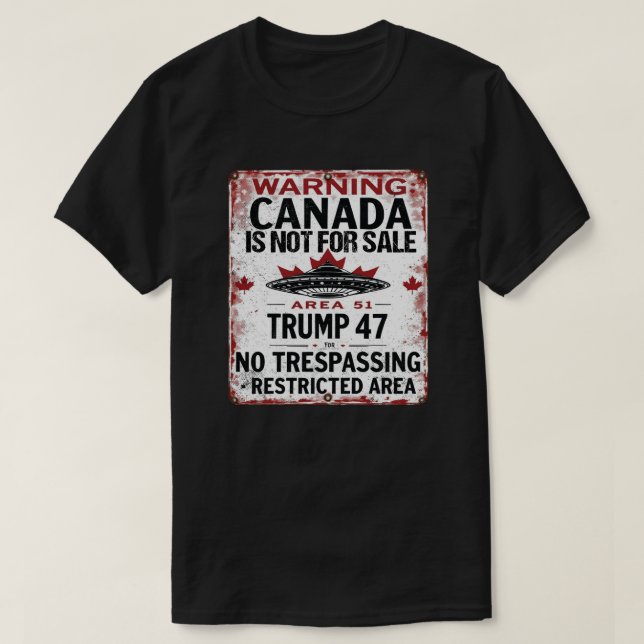 Camiseta Canadá não é para venda - Sinal restrito da área 5 (Frente do Design)