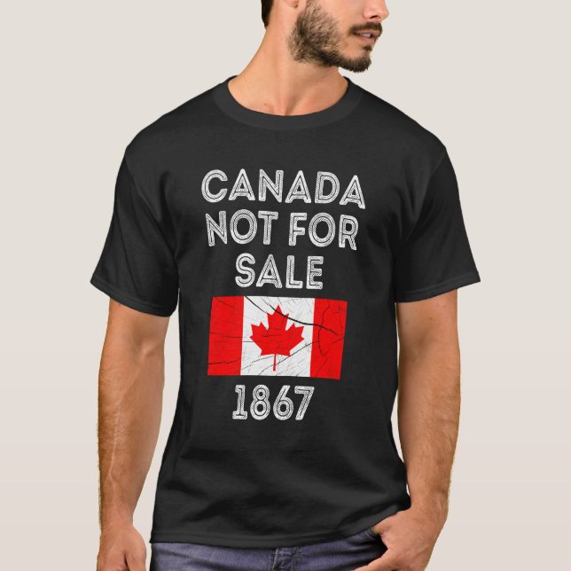 Camiseta Canadá Não Para Venda - Orgulhoso e Patriótico (Frente)