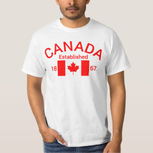 Camiseta Canadá no leste. 1867 com bandeira canadense (verm