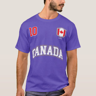 Camiseta Canadá Número 10 Equipe de futebol Bandeira Canadi