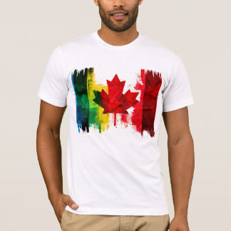 Camiseta Canadá Orgulho gay Rainbow Flag Maple Leaf LGTBQ