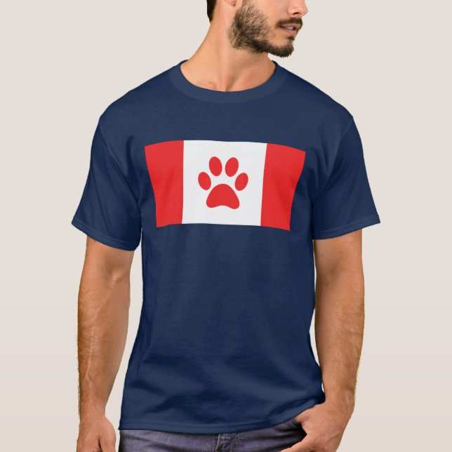 Camiseta Canada Paw Flag - Funny Canadian Flag (Frente)