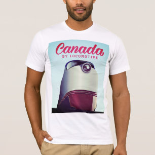 Camiseta Canadá pelo poster locomotivo do trem dos anos 50