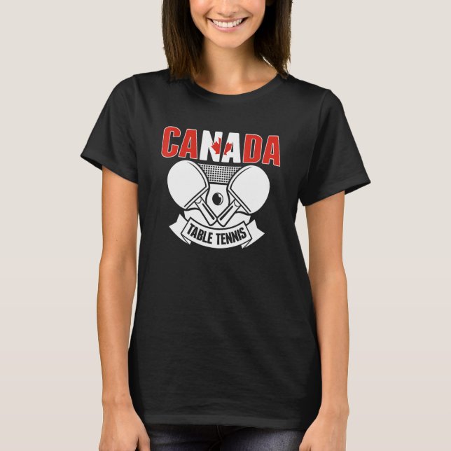 Camiseta Canadá Ping Pong  Equipe Canadense de Tênis de Mes (Frente)