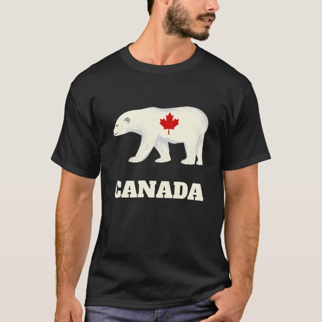 Camiseta canadá polar urso patriotismo folha de cartaz (Frente)