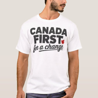 Camiseta Canadá Primeiro para uma Mudança – Slogan do Orgul