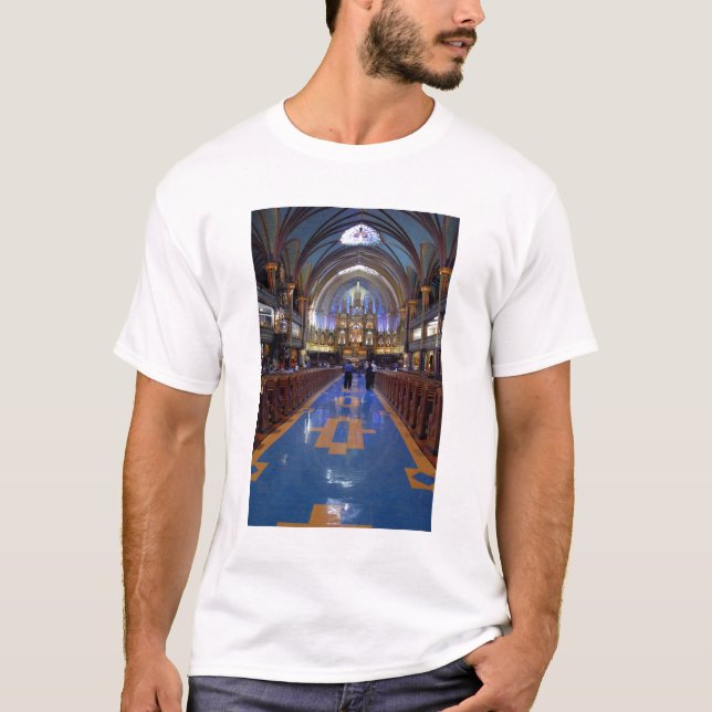 Camiseta Canadá, Quebec, Montreal. Interior do Notre 3 (Frente)