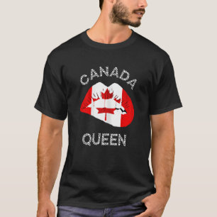 Camiseta Canadá Queen Canadian Flag Lip Canadian Roots Mape
