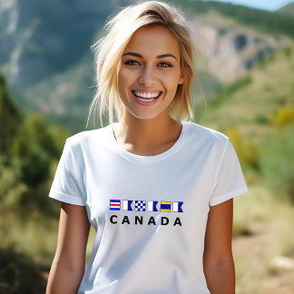 Camiseta Canadá - Sinais de navegação náuticos de cor clara