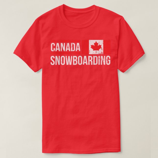Camiseta Canadá Snowboard Canadense Flag Race Halfpipe Sp (Frente do Design)