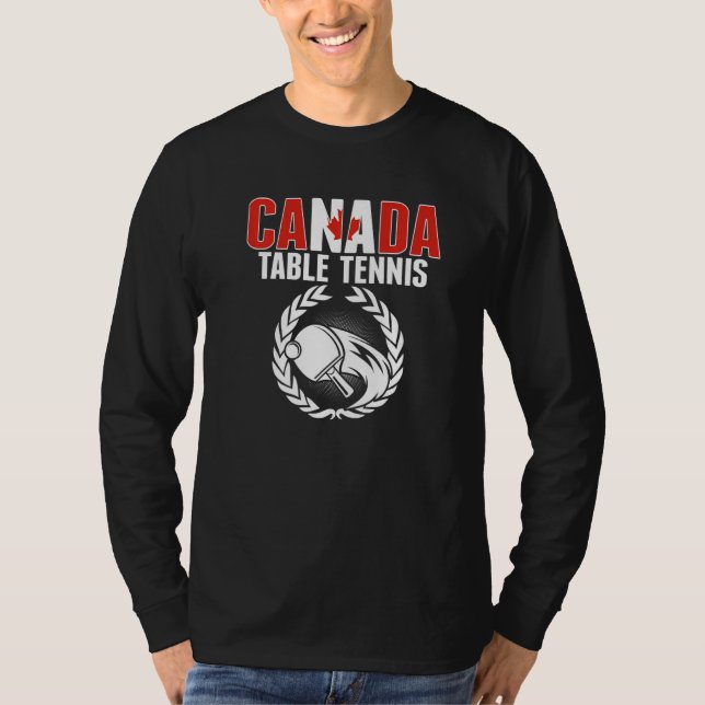 Camiseta Canada Tênis de Mesa Equipe Canadense de Ping Pong (Frente)