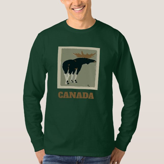 Camiseta Canadá, texto de edição mose, T-Shirt (Frente)