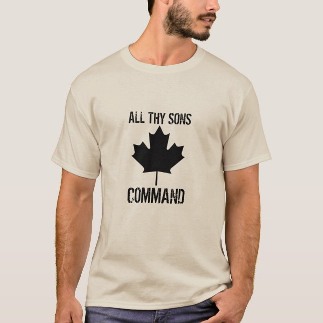 Camiseta Canadá: Todo Thy comando dos filhos (Frente)