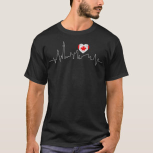 Camiseta Canada Toronto Skyline Heartbeat Canada Flag